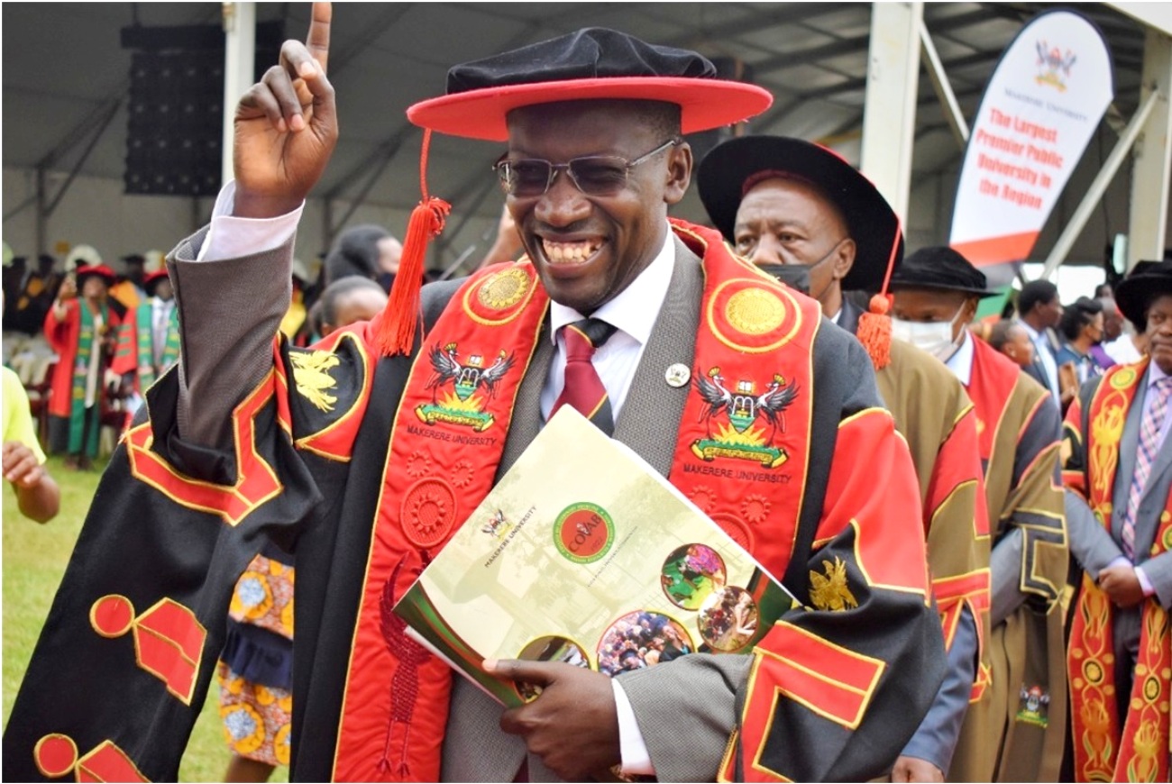 Prof. Norbert Frank Mwiine, Principal CoVAB in the academic procession of the 72nd Graduation Ceremony on 25th May 2022, Makerere University.
