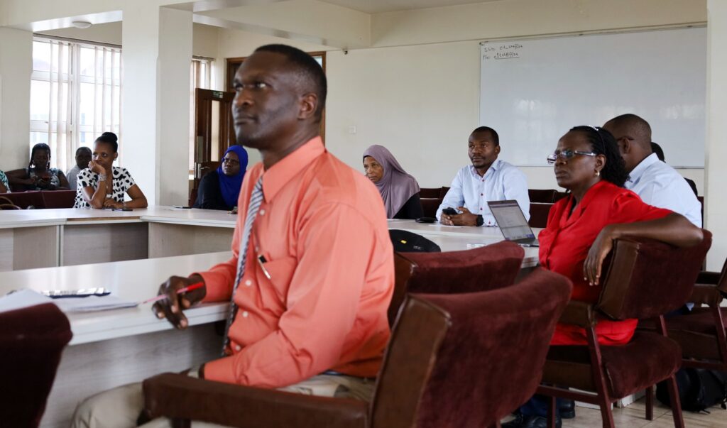 Some of the staff who witnessed the handover included the representative from Internal Audit Mr. Aggrey Luwuliza (L) among others.