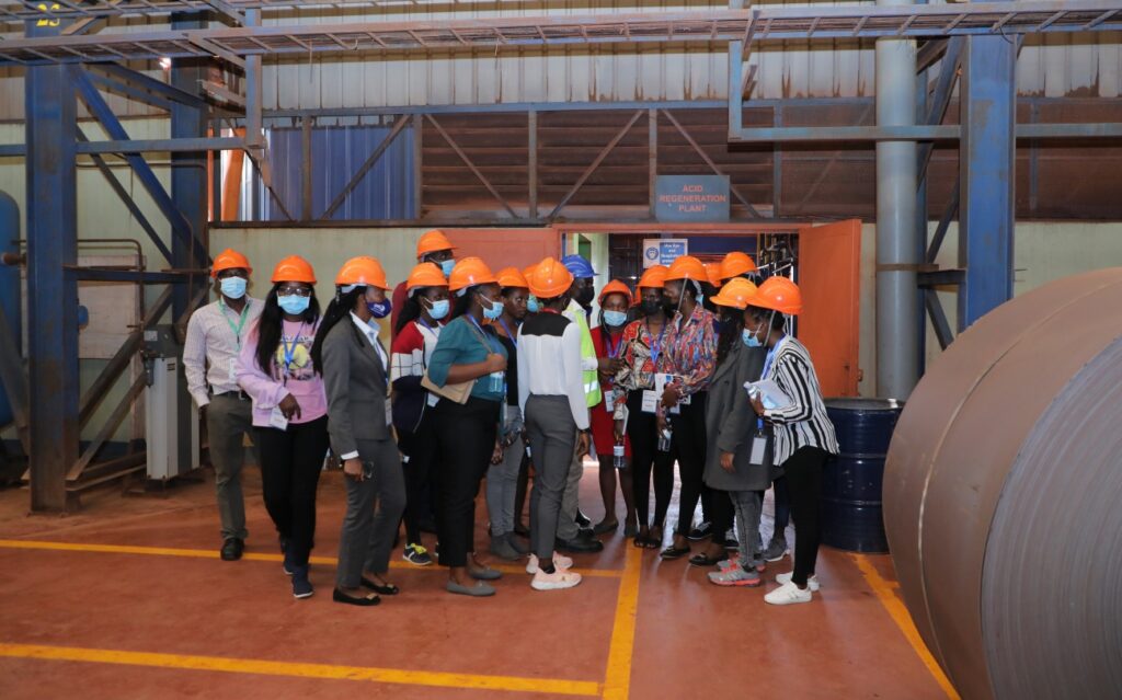 Scholars on industry visits at Steel and Tube industries among many other firms they visited.