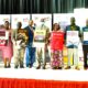 The Managing Editor, Makerere University Press (MUP), Dr. Samuel Siminyu (Right) with some of the authors and CHUSS Staff at the Book Launch on 28th June 2022, Yusuf Lule Central Teaching Facility Auditorium, Makerere University.