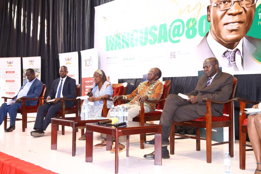 Panelists Right to Left: Dr. Ernest Okello Ogwang, Professor Arthur Gakwandi, Ms Elizabeth Kharono, Mr. Deusdedit Kansiime and Mr. James Amatre.