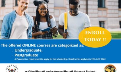 100% ONLINE Scholarship Opportunities by Government of India. Application Deadline: Tuesday 19th July, 2022.