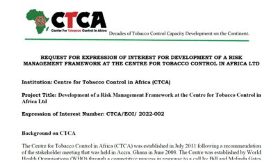 Request for Expression of Interest: Development of a Risk Management Framework at the Centre for Tobacco Control in Africa Ltd.