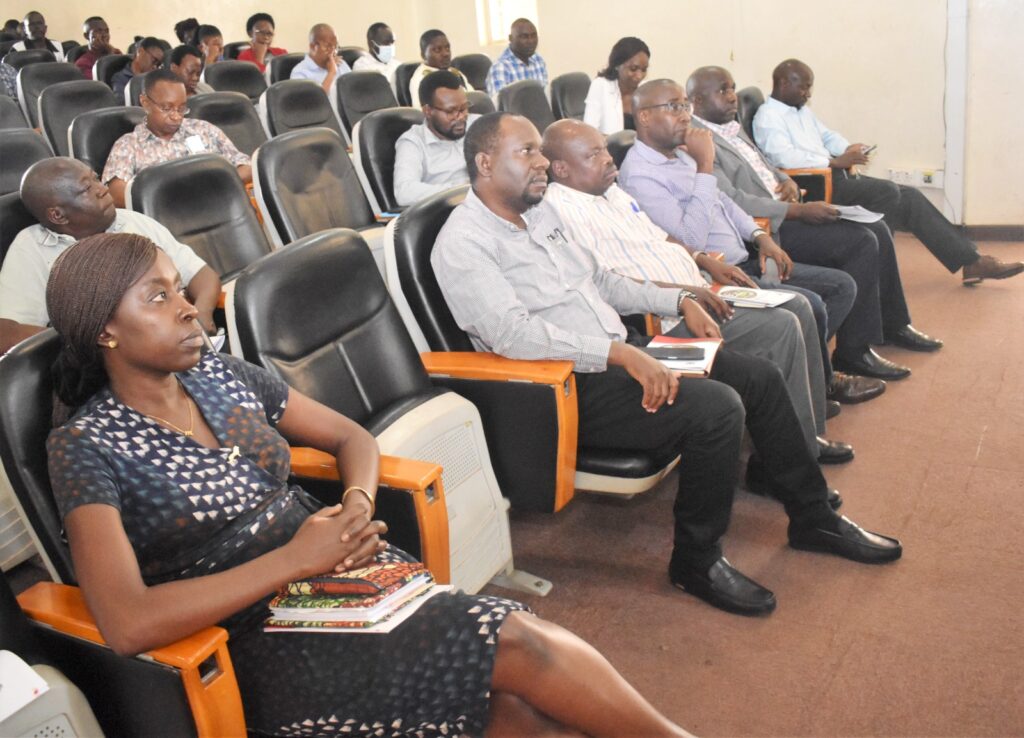 CAES Deans and Heads of Department (front row) ready to respond to inquiries from members of staff.