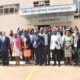 Participants in a group photo with the Deputy Director USAID Mission (6th L), the Deputy DVCFA, Prof. Henry Alinaitwe (3rd L) and the Principal of CAES, Prof. Gorettie Nabanoga (5th L) during the workshop held 10th to 11th August 2022 in the Yusuf Lule Central Teaching Facility, Makerere University.