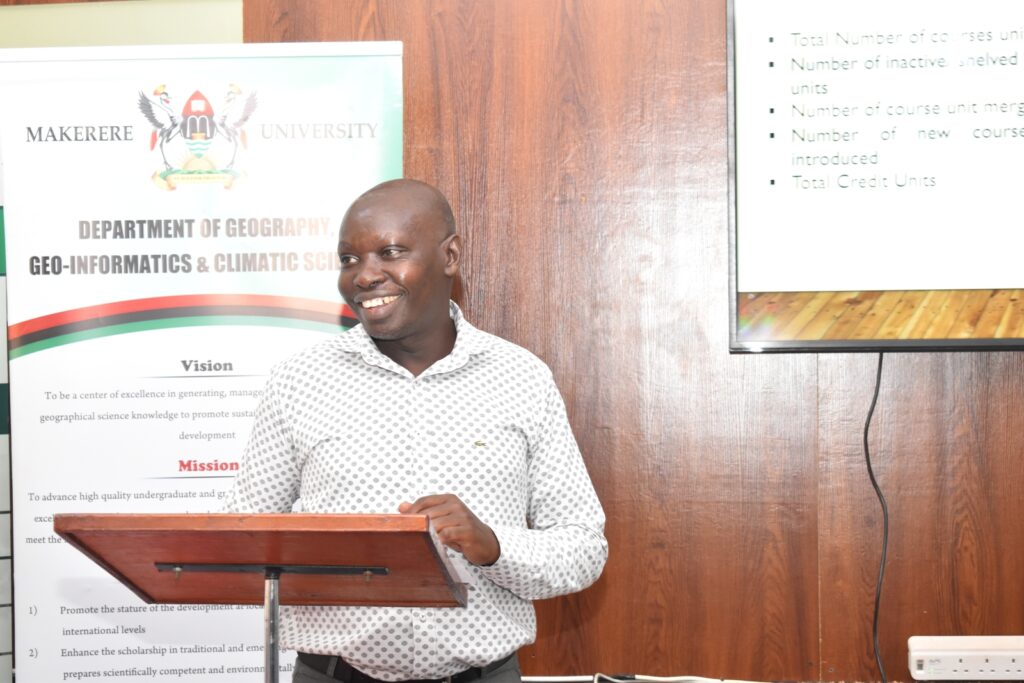 Dr. Paul Mukwaya moderated the workshop and presented the revised Master of Land Use and Regional Development Planning.