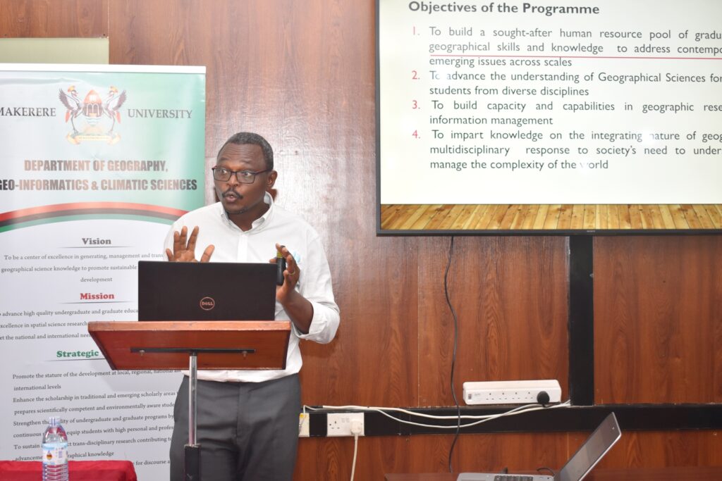 Prof. David Mfitumukiza presented revisions in the Master of Geographical Sciences.