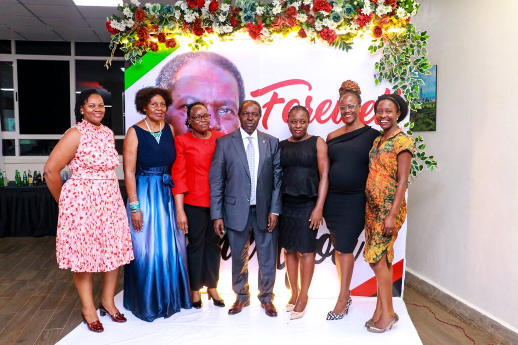 Prof. Bazeyo with some of the staff of MakSPH at the Dinner.