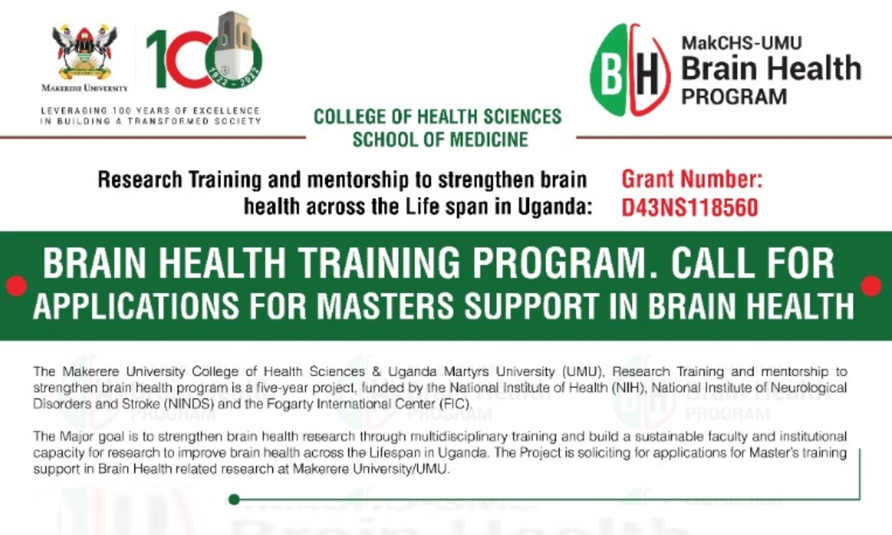 Call For Applications: Masters Support in Brain Health. Deadline: 8th August 2022.