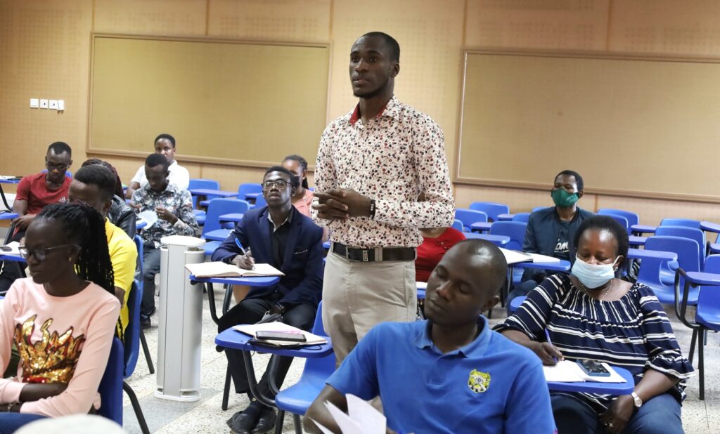 CHUSS Student president Abdul Fatah (Standing) contributes to the discussion during the meeting.