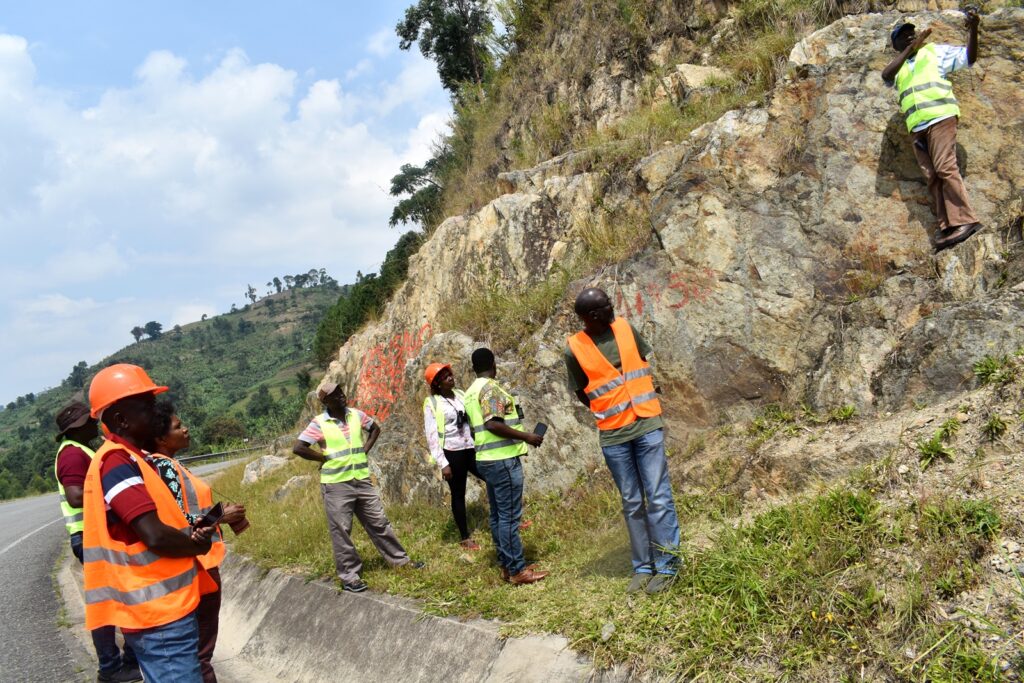 The project team assessing study sites for geology students in the Semliki Basin.