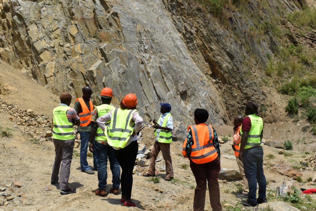 The project team assessing study sites for geology students in the Semliki Basin.