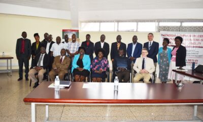 Hon. Monica Musenero Musanza, The Minister for Science, Technology and Innovation (Front 3rd Right) with stakeholders at the opening the symposium held from 2nd to 4th August 2022 at CoVAB, Makerere University.