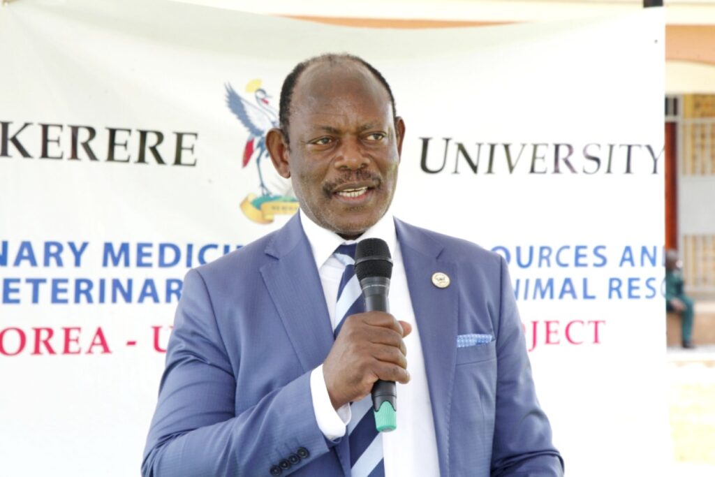 Prof. Barnabas Nawangwe makes his remarks at the facility handover event.