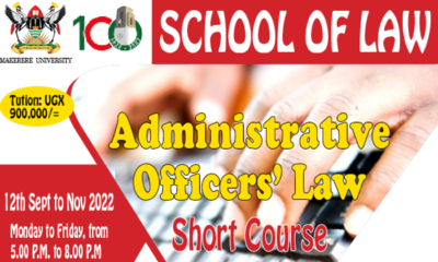 Administrative Officers' Law Short Course, School of Law, Makerere University.