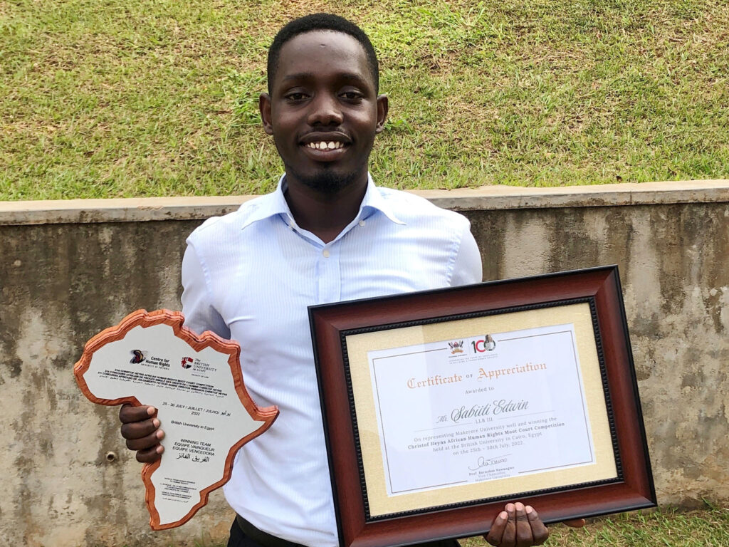 Mr. Edwin Sabiiti, President Makerere University Moot Society.