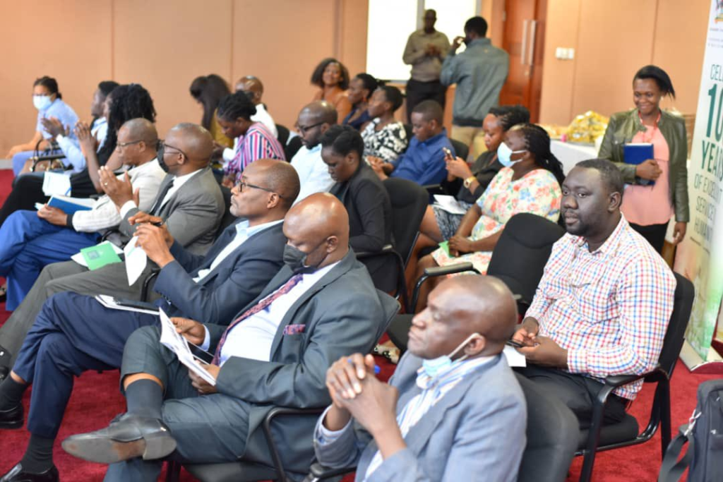 Makerere University members of administration and journalists present at the event.