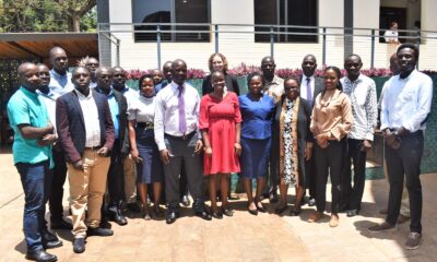 Participants in a group photo with the project team and the Deputy Principal of CAES, Prof. Yazhidi Bamutaze (5th L) on 24th August 2022, Kampala Uganda.