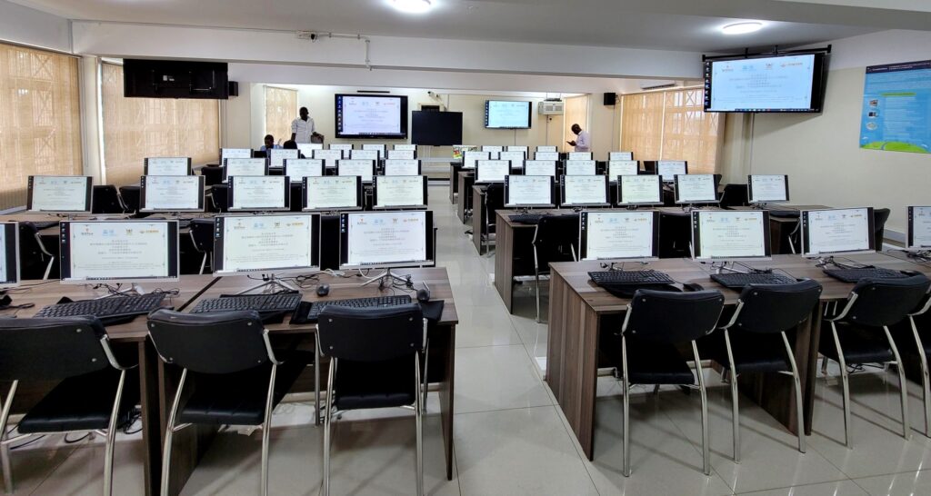 A view of the Smart Classroom from the rear.