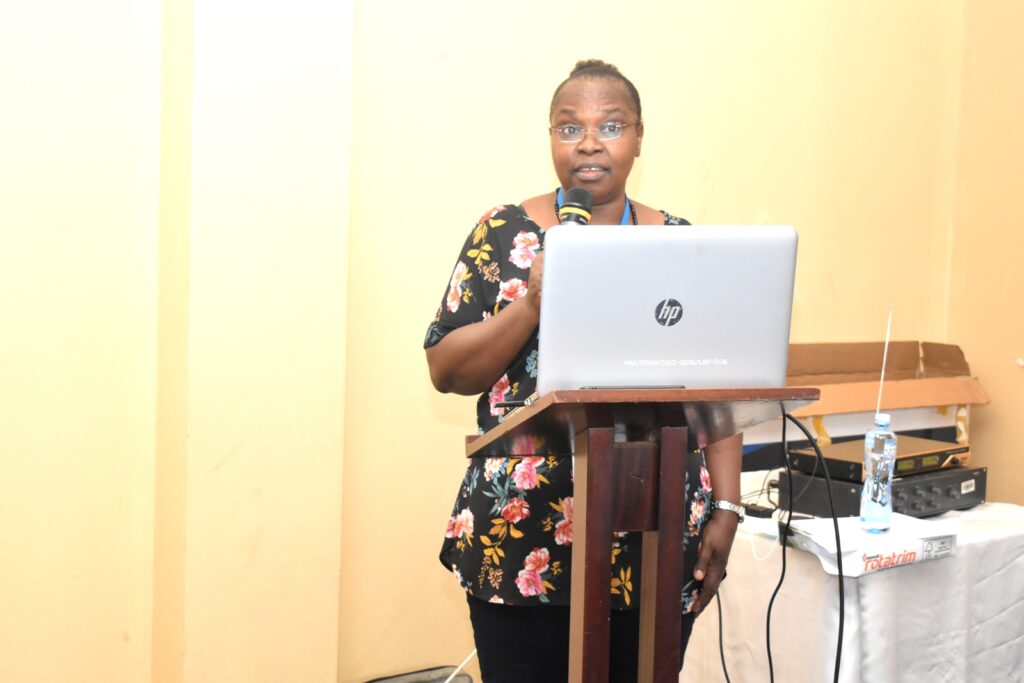 Dr. Euzobia Baine Mugisha presented the policy framework on mainstreaming gender at Makerere University.