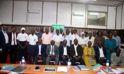 The Principal CEES, Prof. Anthony Muwagga Mugagga (Seated 3rd L) and Dr. John Sentongo (Seated R) with members of the research team and participants at the dissemination on 30th August 2022, Makerere University.