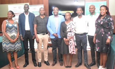 Prof. Frank Mugagga, SET Project Coordinator (C) with some of the graduate students after the research seminar on 11th October 2022, Makerere University.
