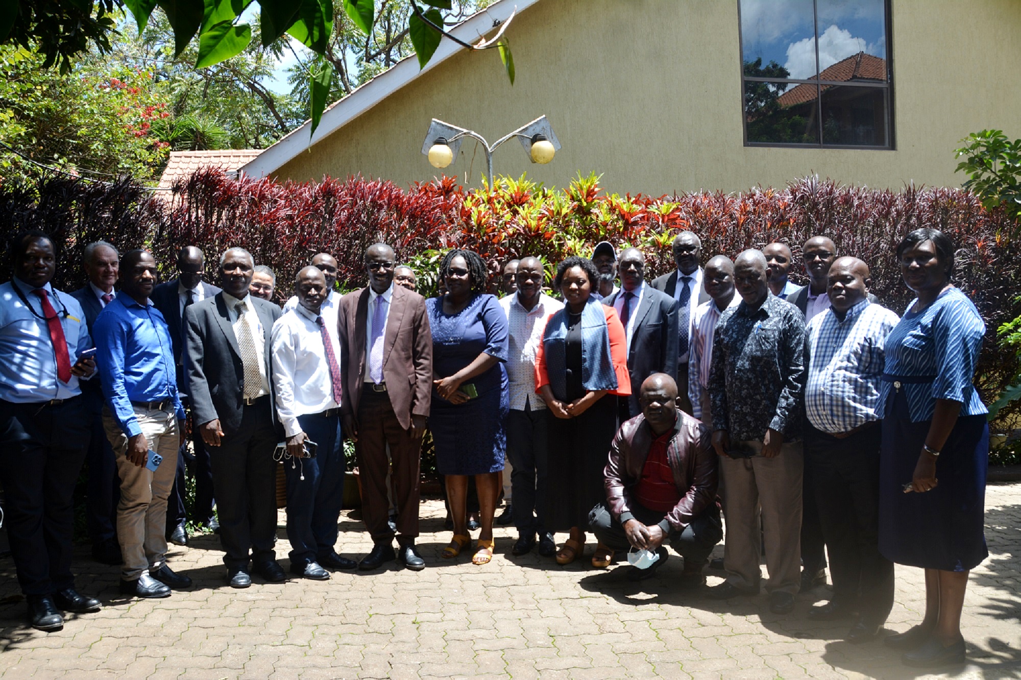 The Principal CoVAB, Prof. Frank Nobert Mwiine (5th Left) and the Principal MakCHS, Prof. Damalie Nakanjako (8th Left) with stakeholders at the consultation workshop on Paratuberculosis funded by the German Research Foundation (DFG), 26th September 2022, Kampala.