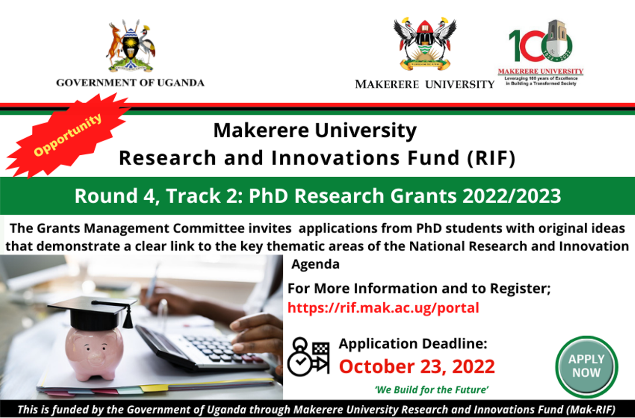 Mak-RIF PhD Call for Research Proposals.