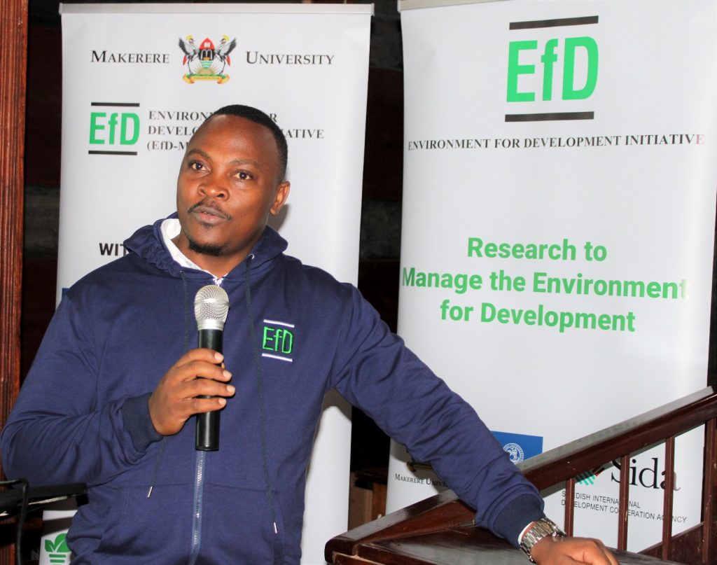 EfD-Mak Data Manager Fred Kasalirwe giving a brief about the centre.