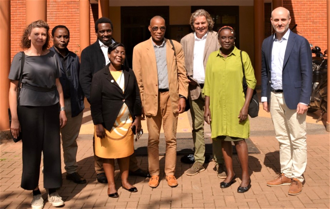 The Deputy Principal CEDAT, Dr. Venny Nakazibwe (Front Row 2nd from Left) with faculty from MTSIFA and UiB after the meeting at Makerere University.