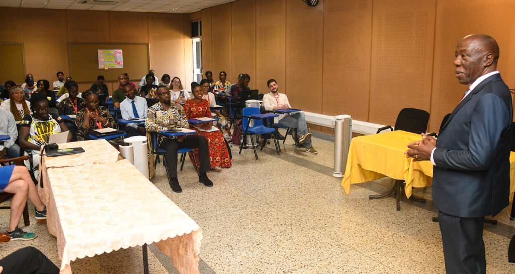 Prof. Henry Alinaitwe addresses participants at the close of the MBRS.