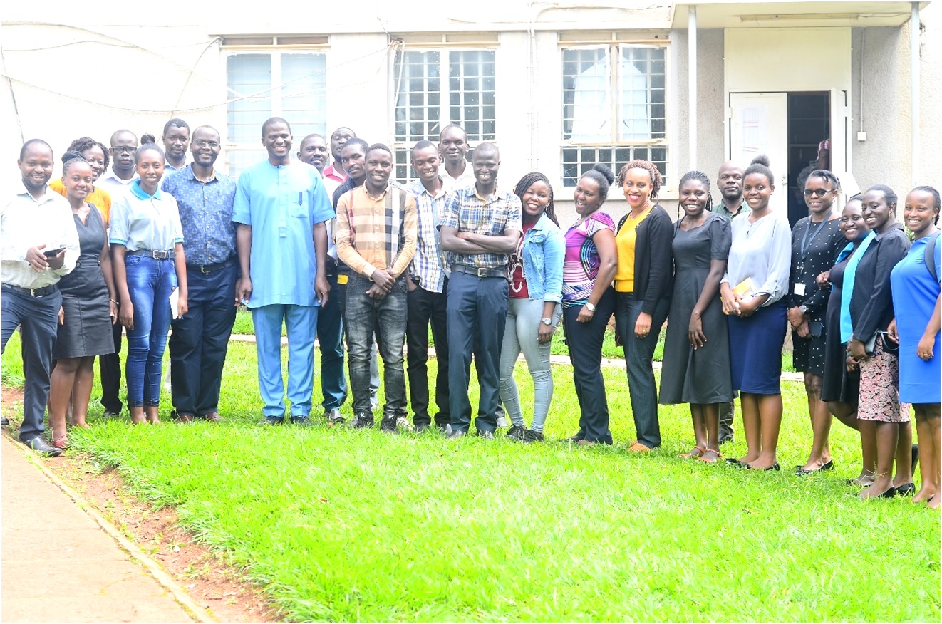 Part of the genetics and genomics study team and participants at the research dissemination workshop held on the 8th December 2022 at Makerere University College of Health Sciences.