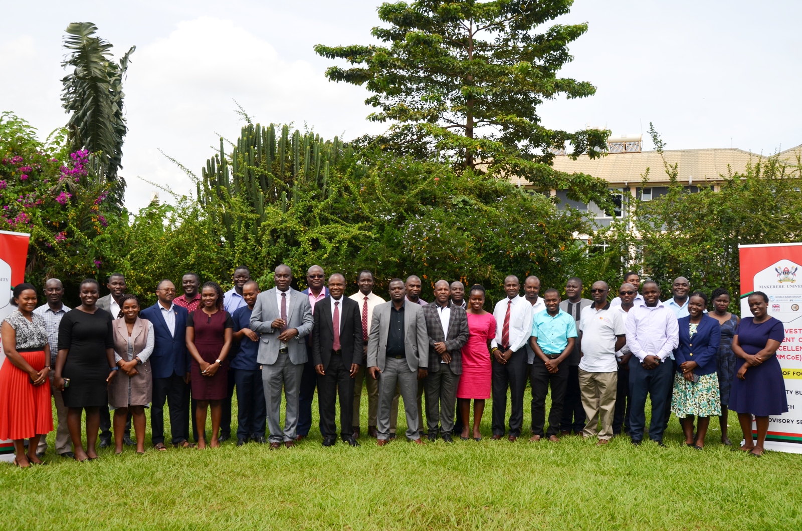 Prof. Eria Hisali (Front row black suit) with some of the facilitators and public officers attending the training conducted in Jinja by the Public Investment Management Centre of Excellence, College of Business and Management Sciences (CoBAMS), Makerere University.