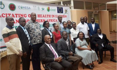 Seated (Left to Right): Prof. Clovice Kankya, Prof. James Okwee Acai, Rose Nakabugo from the Office of the Prime Minister and other key One Health stakeholders at the project launch on 7th December, 2022, CoVAB, Makerere University.