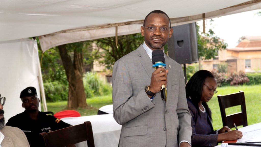 Prof. Kakumba addressing the guests at the event.