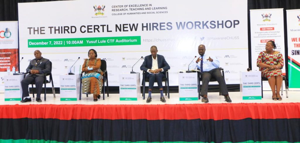 Panel 2: Dr. Taabu Busimba of UCU, Prof. Florence Kyoheirwe, Principal CEES Prof. Anthony Mugagga, Dr. Paul Birevu Muyinda and the session moderator Dr. Florence Ebila.