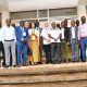 The Principal, CoNAS, Prof. Winston Tumps Ireeta (4th R) poses for a group photo with participants after the opening ceremony on 9th January 2023 at the SFTNB Conference Hall, Makerere University.