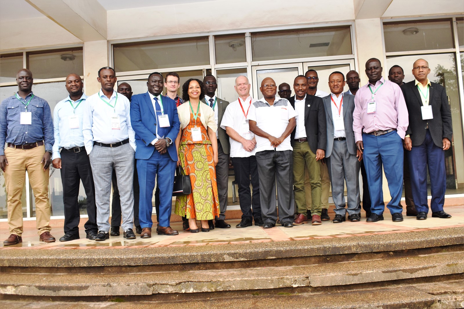 The Principal, CoNAS, Prof. Winston Tumps Ireeta (4th R) poses for a group photo with participants after the opening ceremony on 9th January 2023 at the SFTNB Conference Hall, Makerere University.