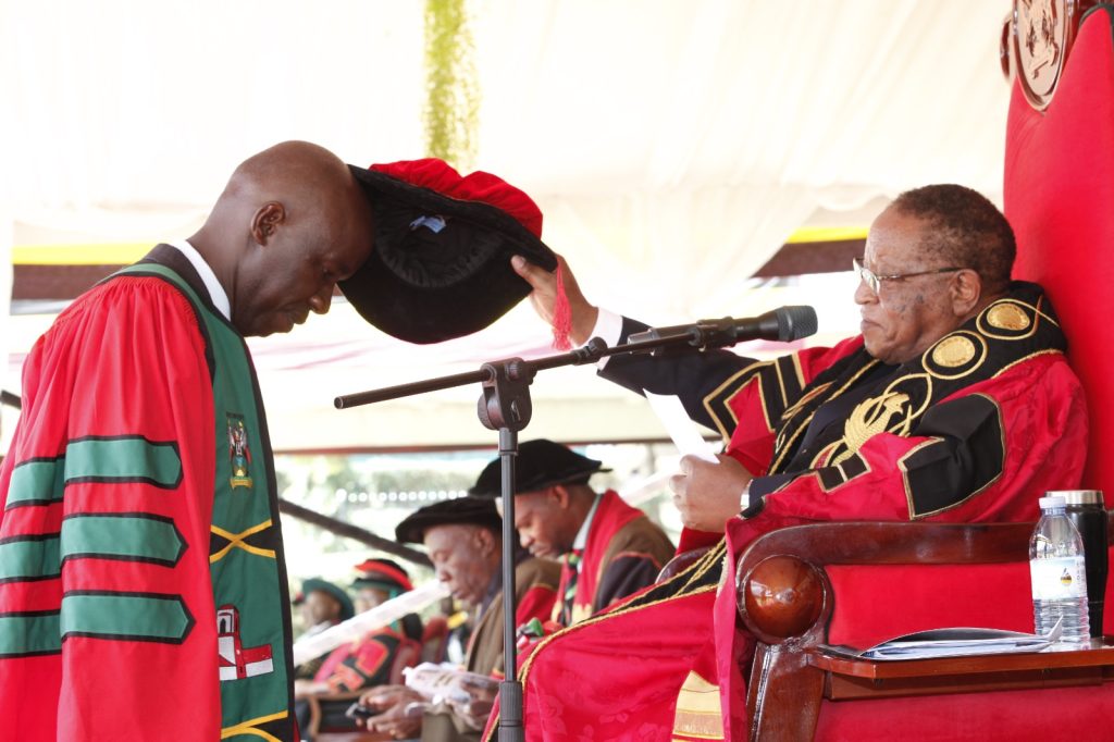 Mr. Okello Alex graduated with a PhD in Physics.