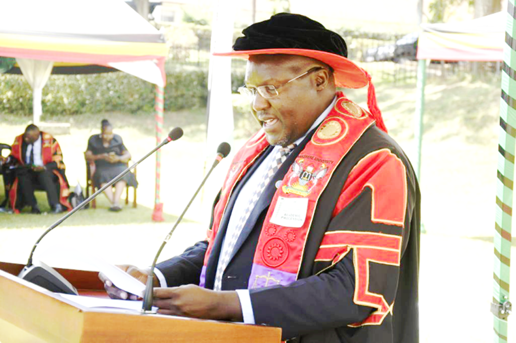 Professor Ronald Naluwairo, Principal – SoL presenting graduands at the 73rd Graduation Ceremony of Makerere University.