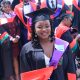 Carol Esther Nabbanja, the best performing MakSPH student for the 73rd Graduation smiles for the camera shortly before being conferred upon her degree on 13th February 2023 at the Freedom Square, Makerere University, Kampala Uganda, East Africa.