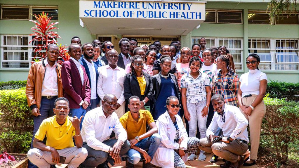 Carol Esther Nabbanja, with her classmates in a group photo during the times at MakSPH.