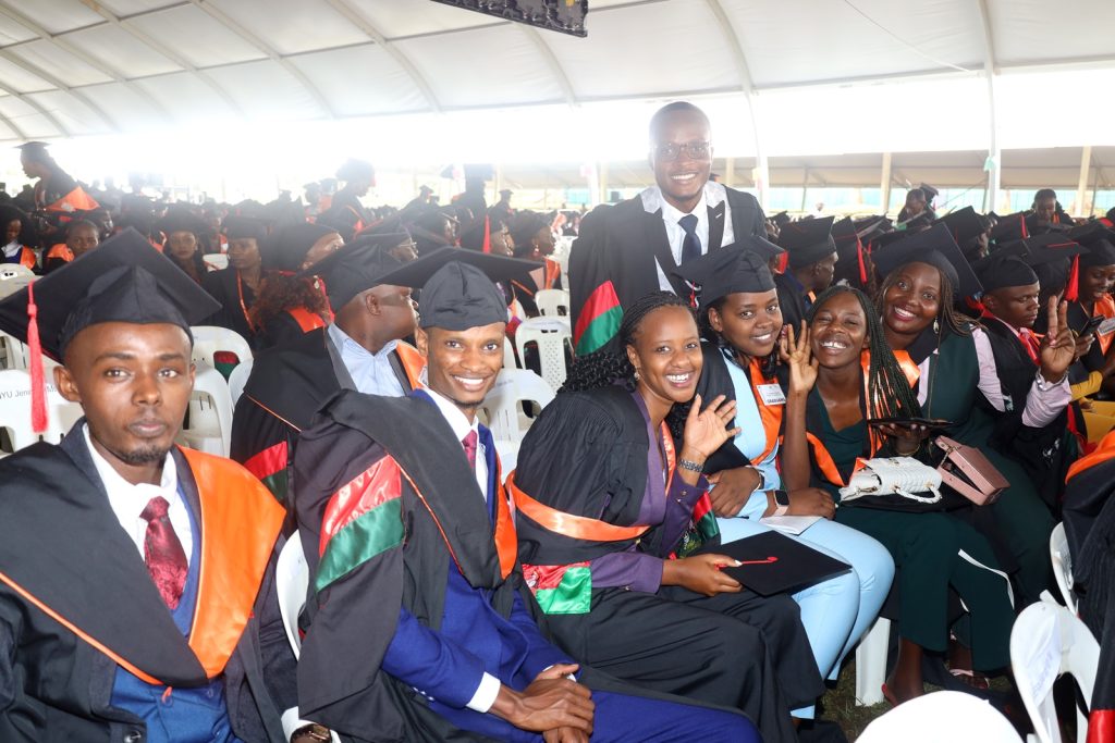 Graduands from CEES smile for the camera on Day 2 of the 73rd Graduation Ceremony on 14th February 2023.