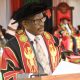 The Vice Chancellor, Prof. Barnabas Nawangwe delivers his address during the Third Session of the 73rd Graduation Ceremony of Makerere University on 15th February 2023. Kampala, Uganda, East Africa.