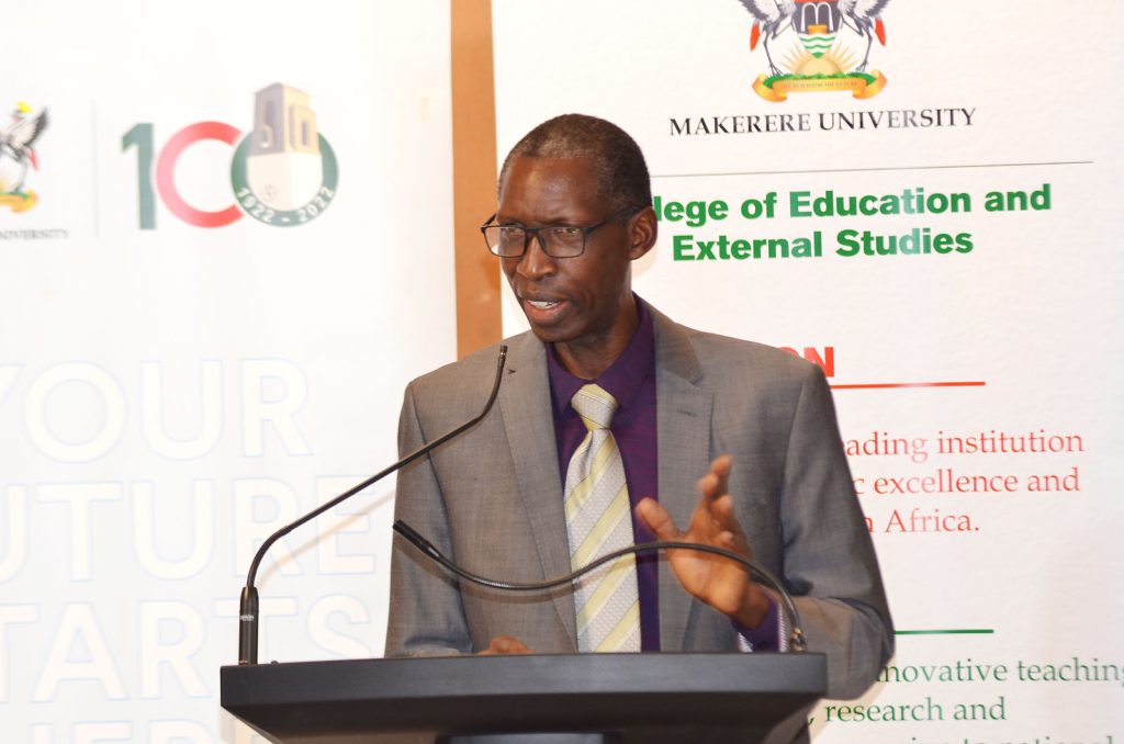 The Principal CEES, Prof. Anthony Muwagga Mugagga represented the Vice Chancellor at the public lecture by Prof. Keet.