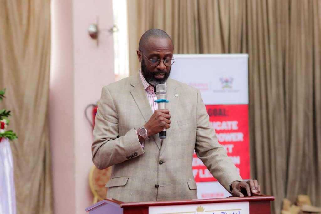 Mr. Adrian Bukenya, the Country Director, Mastercard Foundation addressing the gathering.