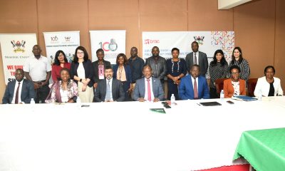 Seated: The Vice Chancellor-Prof. Barnabas Nawangwe (C), ED BRAC International-Mr. Shameran Abed (3rd L) and University Secretary-Mr. Yusuf Kiranda (3rd R) with R-L: BRAC Uganda Country Director-Ms. Spera Atuhairwe, Ag. Director GMD-Ms. Susan Mbabazi, BRAC Regional Director Africa-Ms. Rudo Kayombo and Deputy University Secretary-Mr. Simon Kizito with other officials (Standing) after the MoU Signing on 29th March 2023, Council Room, Makerere University.