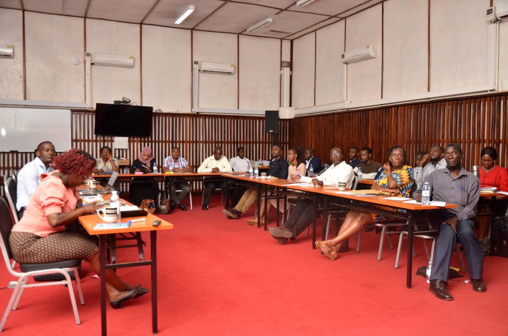 Some of the staff and students from Makerere and Kyambogo University that attended the stakeholders' meeting on Writing Right. 