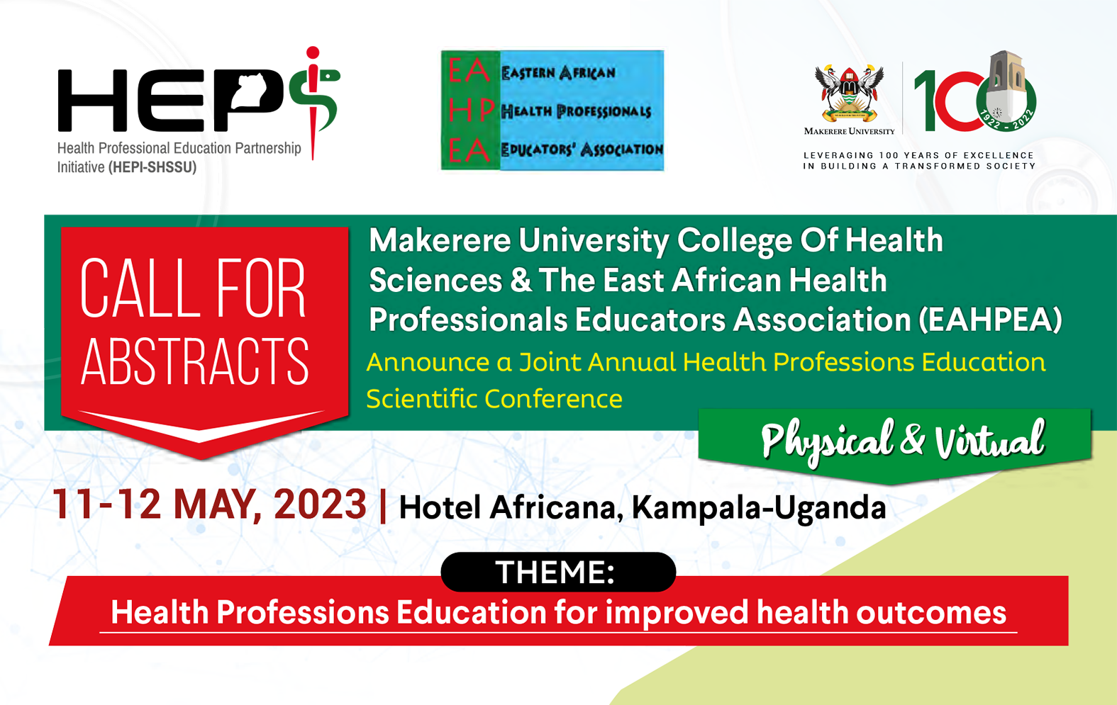 Call for Abstracts: Joint Annual Health Professions Education Scientific Conference. Deadline: 15th April 2023.