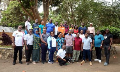 The Dean of the School of Economics, Prof. Ibrahim Okumu (Centre: Stripped shirt) with his staff during the team building and strategic planning activities for the School on 23rd February, 2023.